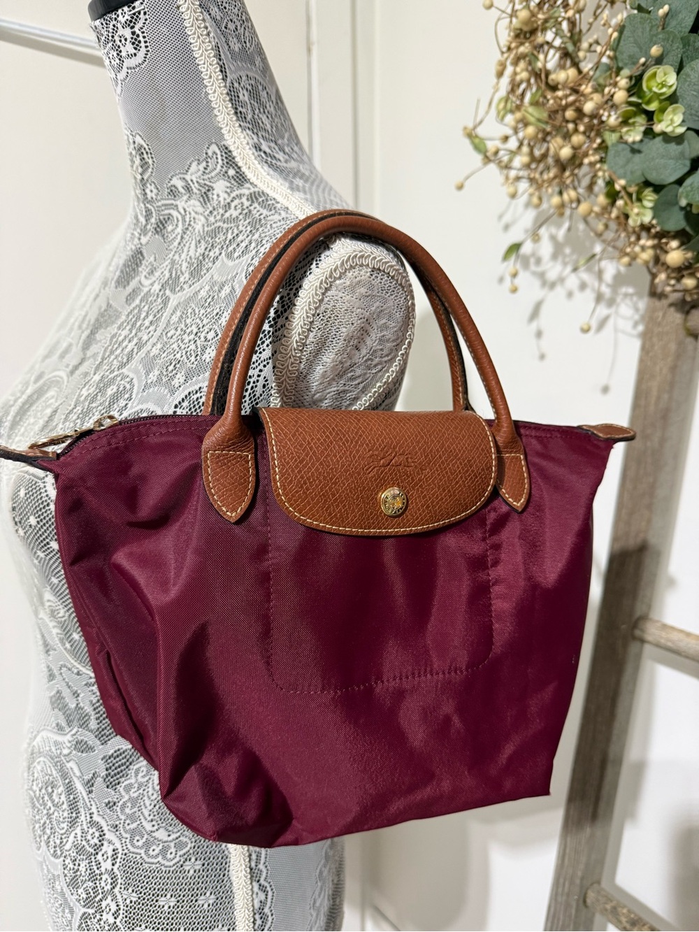 Longchamp burgundy nylon tote Le Pliage Tote- Small